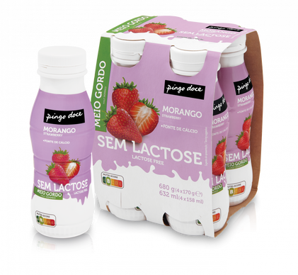 Iogurte Líquido Morango sem Lactose Pack 4