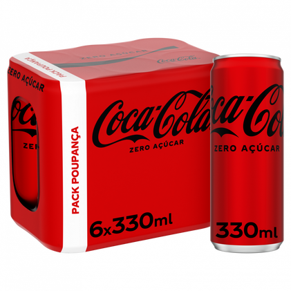 Refrigerante com Gás Cola Zero Lata Pack 6
